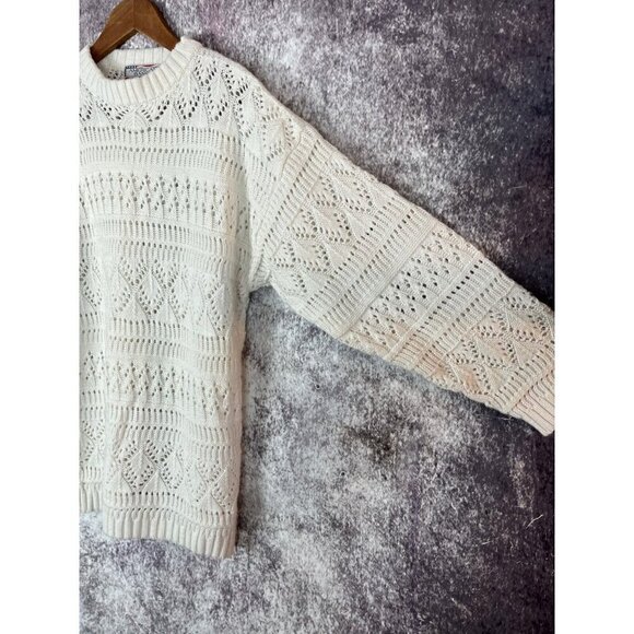 American Basics Sweater Women's Small Knit Vintage Acrylic Fair Isle Oversized - Picture 4 of 8